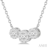 3 Stone Lovebright Essential Diamond Necklace
