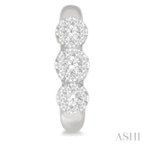 3 Stone Lovebright Diamond Half Hoop Earrings