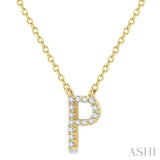 'P' Initial Diamond Pendant