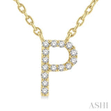 'P' Initial Diamond Pendant