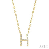 'H' Initial Diamond Pendant