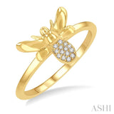 Stackable Bumble Bee Shape Petite Diamond Fashion Ring