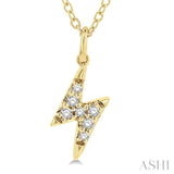 Lightning Bolt Shape Petite Diamond Fashion Pendant