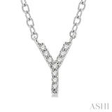 'Y' Initial Diamond Pendant